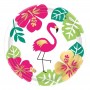 FETE EN KIT - ARTICLE DECORATION ANNIVERSAIRE - ASSIETTE TROPICAL FLAMANT ROSE