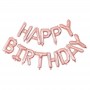 FETE EN KIT - DECORATION ANNIVERSAIRE - BALLON HAPPY BIRTHDAY ROSE OR