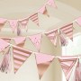 FETE EN KIT - DECORATION ANNIVERSAIRE - GUIRLANDE FANION ROSE OR