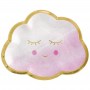 FETE EN KIT - DECORATION BABY SHOWER - ASSIETTE NUAGE ROSE