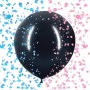FETE EN KIT - ARTICLE DECORATION BABY SHOWER GENDER REVEAL- BALLON NOIR CONFETTI ROSE BLEU