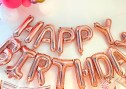 FETE EN KIT - DECORATION ANNIVERSAIRE - BALLON HAPPY BIRTHDAY ROSE OR